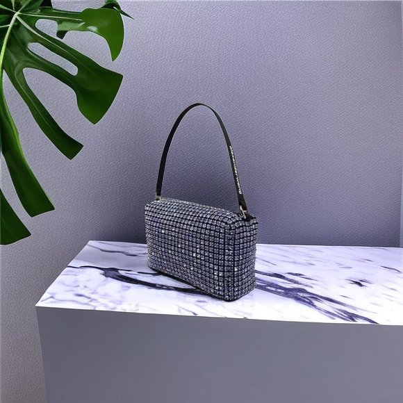 Alexander Wang logo on the straps blue crystal bag shoulder bag